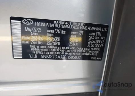 2023 Hyundai Santa Fe Sel z USA, uszkodzony, nr VIN 5NMS2DAJ3PH585832